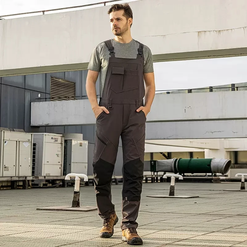 Bib Overall Casual Worker Clothing Plus Size S-3XL Sleeveless Bib Pants Protective Overall Strap Jumpsuits Multi Pockets Uniform