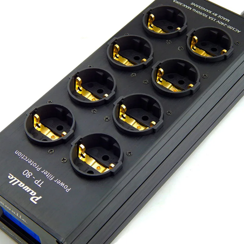 Pantalla LED de 3000W y 15A, amplificador de filtro de potencia de CA de ruido de Audio de aluminio, purificador de acondicionador de energía para PC, protección contra sobretensiones, salidas de la UE