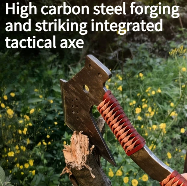 Multi Functional Self-defense Tactical Axe Outdoor High Carbon Steel Forging and Striking Integrated Fire Axe