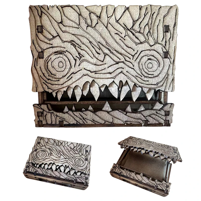 Novelty Monster Book Imitation Storage Box, Dungeons And Dragons Wooden Brown Container Decoration, Great Gift For Friends