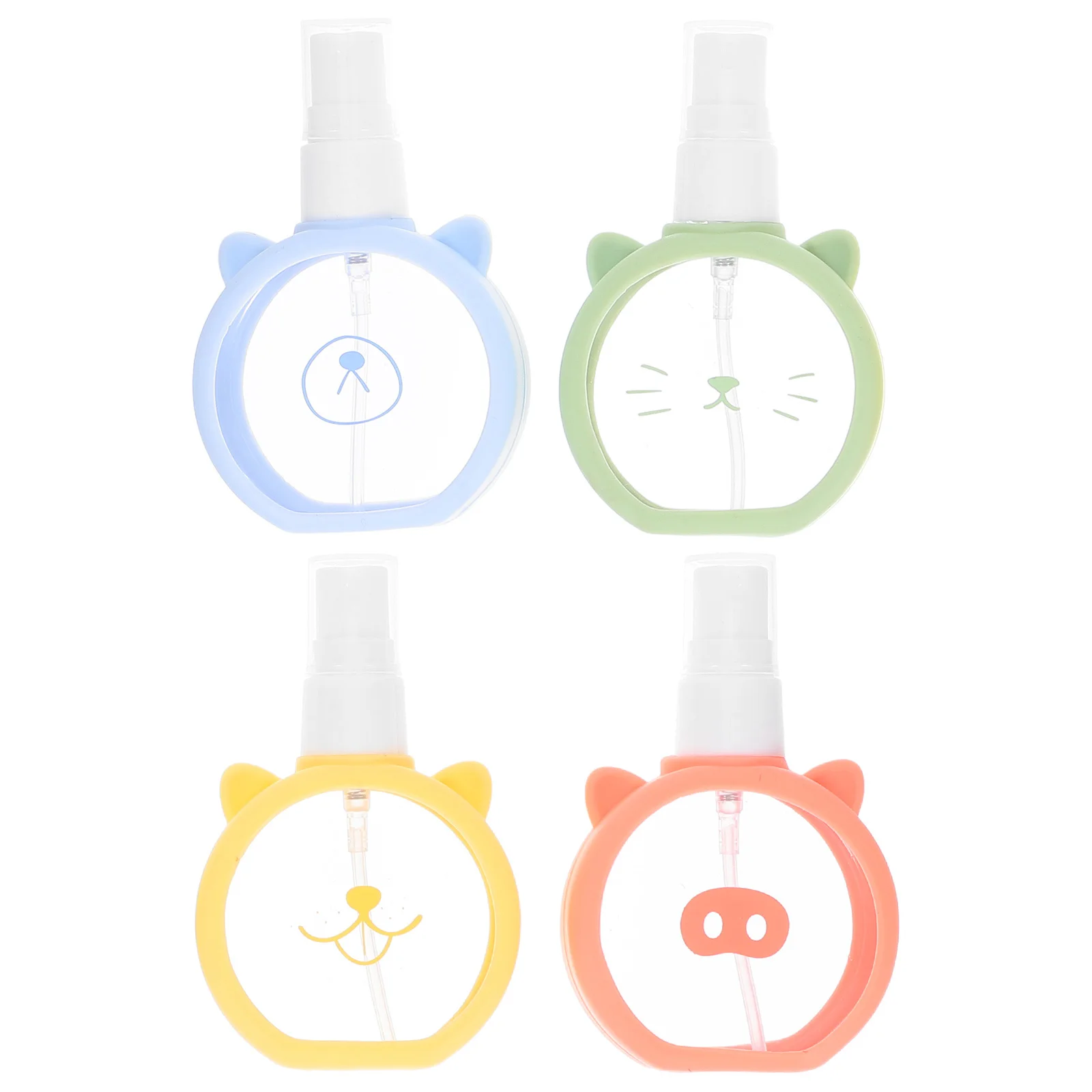 4 ชิ้นขวดสเปรย์สำหรับเดินทางแบบพกพาขนาดเล็กขวดสเปรย์พลาสติกชุดทนทานป้องกันการรั่วซึมสำหรับใบหน้าผมแต่งหน้าอุปกรณ์เสริมการเดินทาง