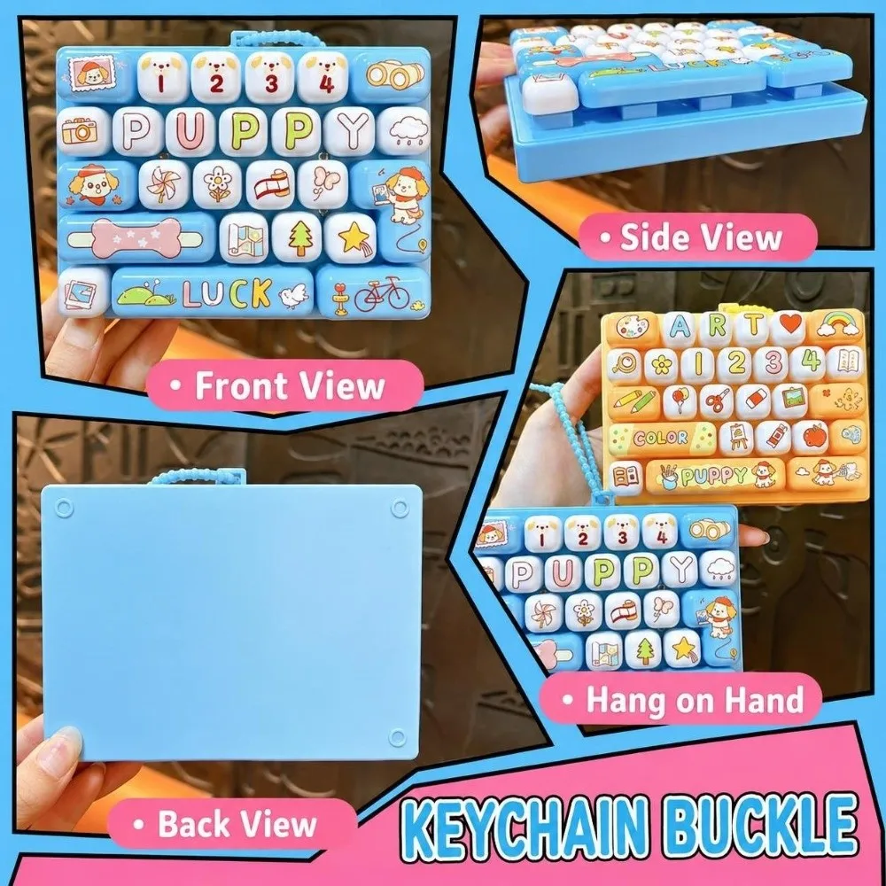 26-Key Mechanical Keyboard Keycap Clicker Decompression Button Fidget Keyboard Keychain Hand Relax Stress Relief Fidget