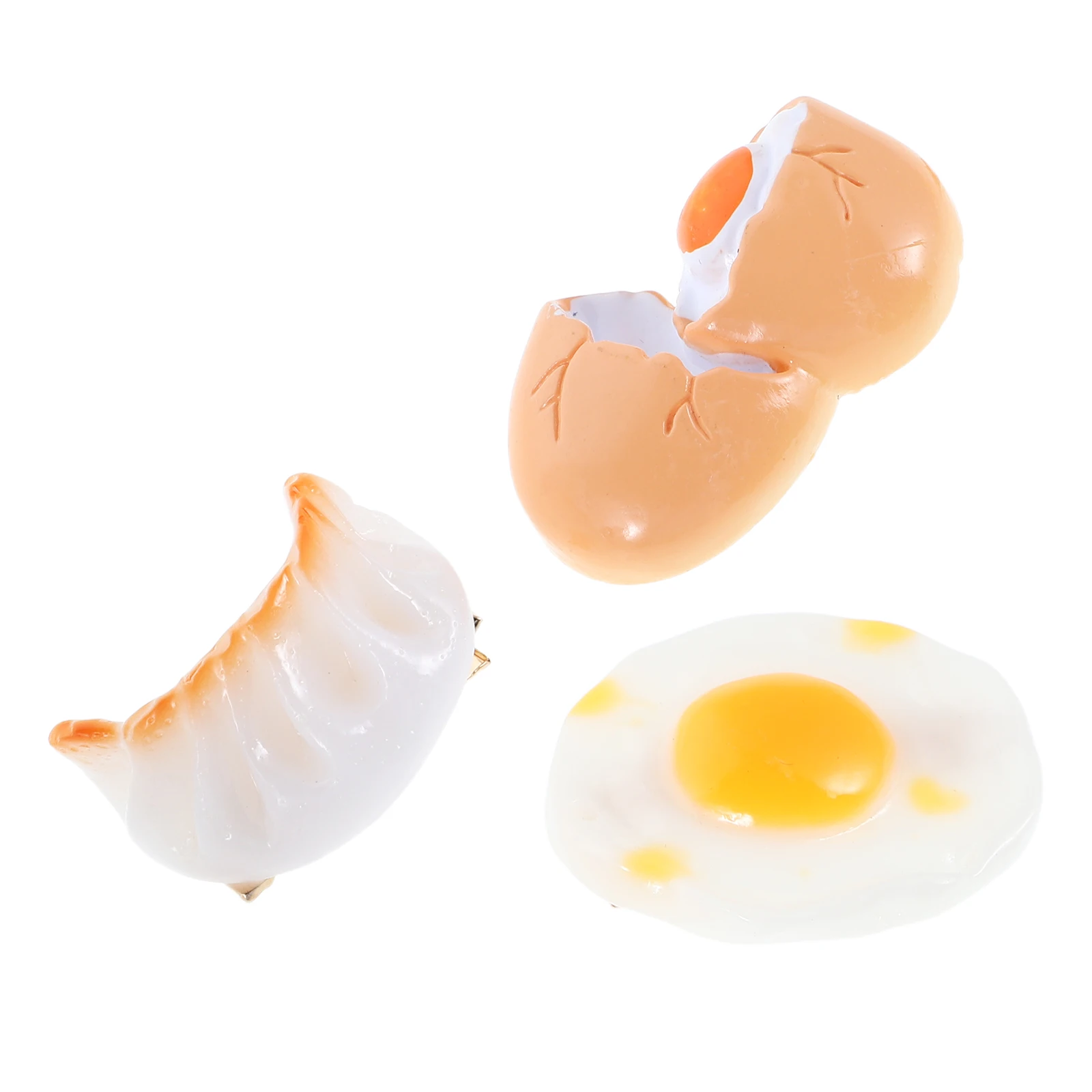 

3 Pcs Simulation Egg Hair Accessories Fun Clips for Women Kids Girls Cartoon Steamed Dumpling Hairpins Versatile Use Reliable