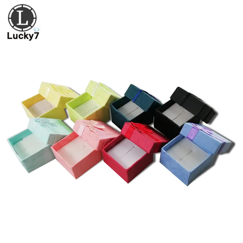 Wholesale 48pcs/lot Fashion Jewelry Box, Multi colors Rings Box, Jewelry Gift Packaging Earrings Holder Case 4*4*3CM