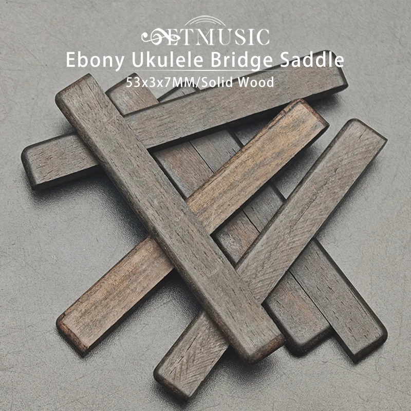 

6 шт. седло для моста укулеле из черного дерева 53x3x7 мм, седло из цельного дерева для деталей гитары в Великобритании