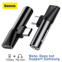 Baseus L41 Type-C to 3.5mm Jack Audio Cable Earphone Splitter Adapter for Xiaomi Huawei USB C Charger Aux Connectors Adapters
