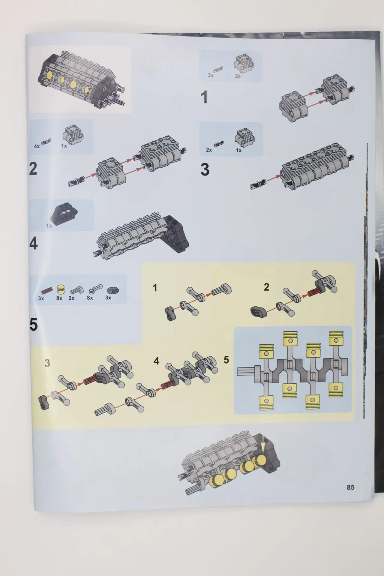 MOC High-tech V8 Automobile Engine DIY Transparency  Air Cylinder Accessories Bricks Compatible with Lego High-tech  Toys