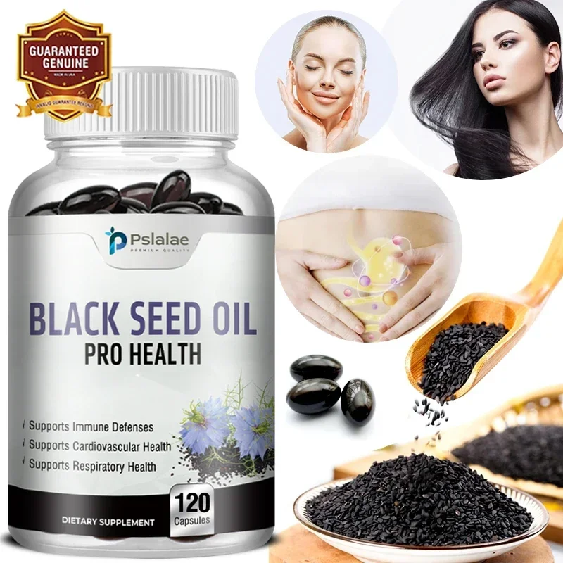 Black Seed Oil Capsules - Supports Immune Defense, Cardiovascular Health, and Promotes Respiratory Health Supplement