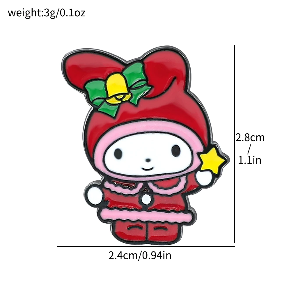 Sanrio Classic Cartoon Figure Enamel Brooch Cute Sweet Sanrio Toys for Christmas Jacket Lapel Pins Trend Accessories Gift