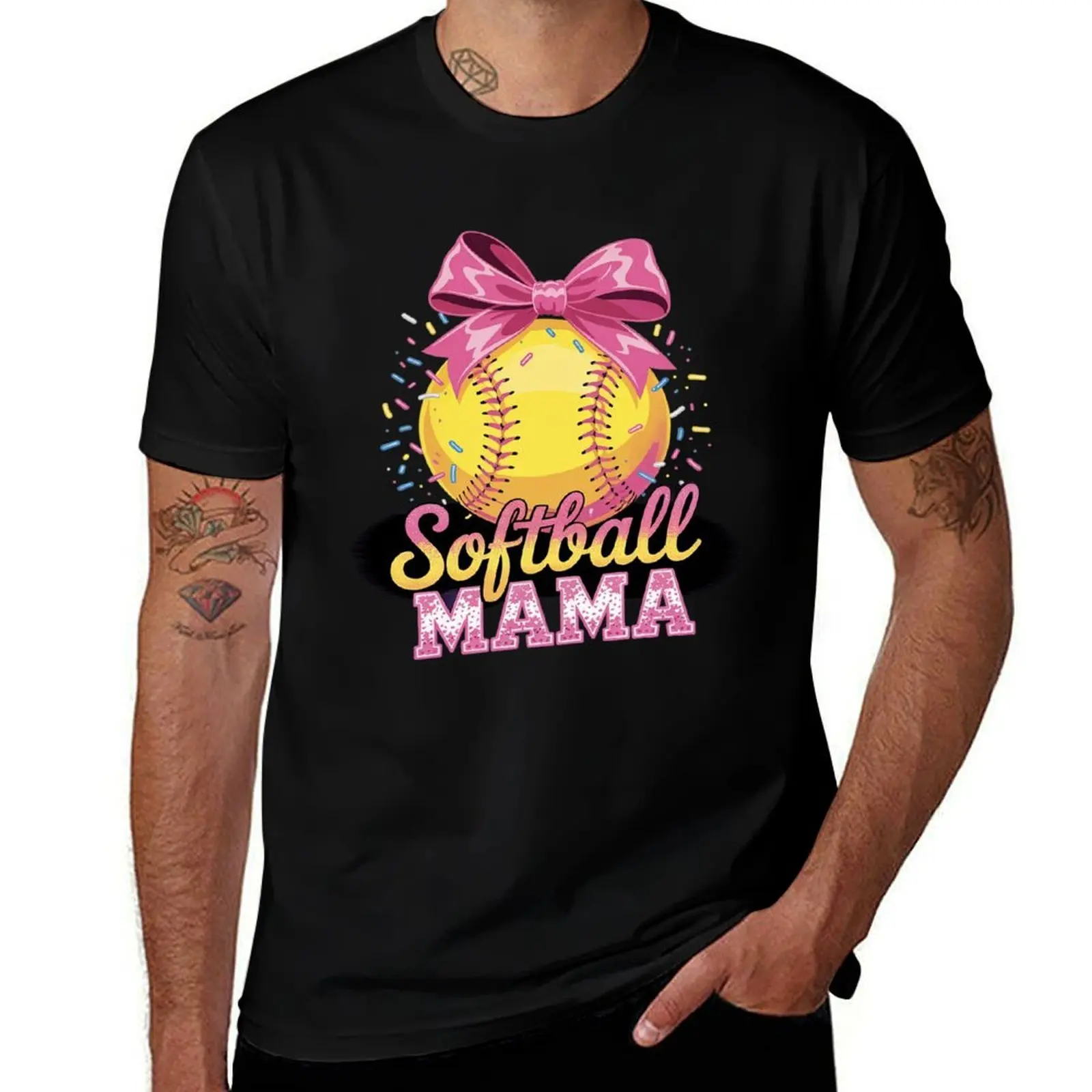 

Softball Mama Ice Cream Drip Cheer Mom Game Day Mother's Day T-Shirt croswit shirt man fashion shirts oversized t shirts for men