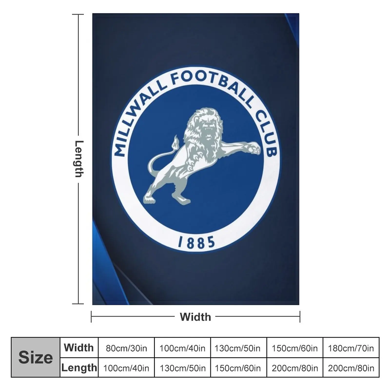 Millwall FC Home Throw Blanket For Sofa Thin Picnic Blanket Heavy Blanket