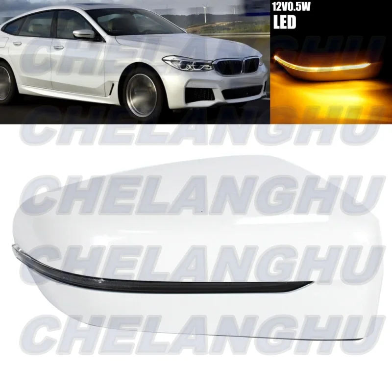 

For BMW G30 530i 540i F90 M5 G32 GT G11 740i G12 750i 2016 2017 2018 2019 Right Side White Painted Mirror Cover With Turn Lamp