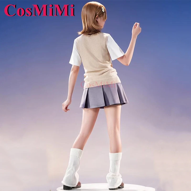 CosMiMi Anime A Certain Scientific Railgun Misaka Mikoto Cosplay Costume Gorgeous Uniform Carnival Party Role Play Clothing S-L