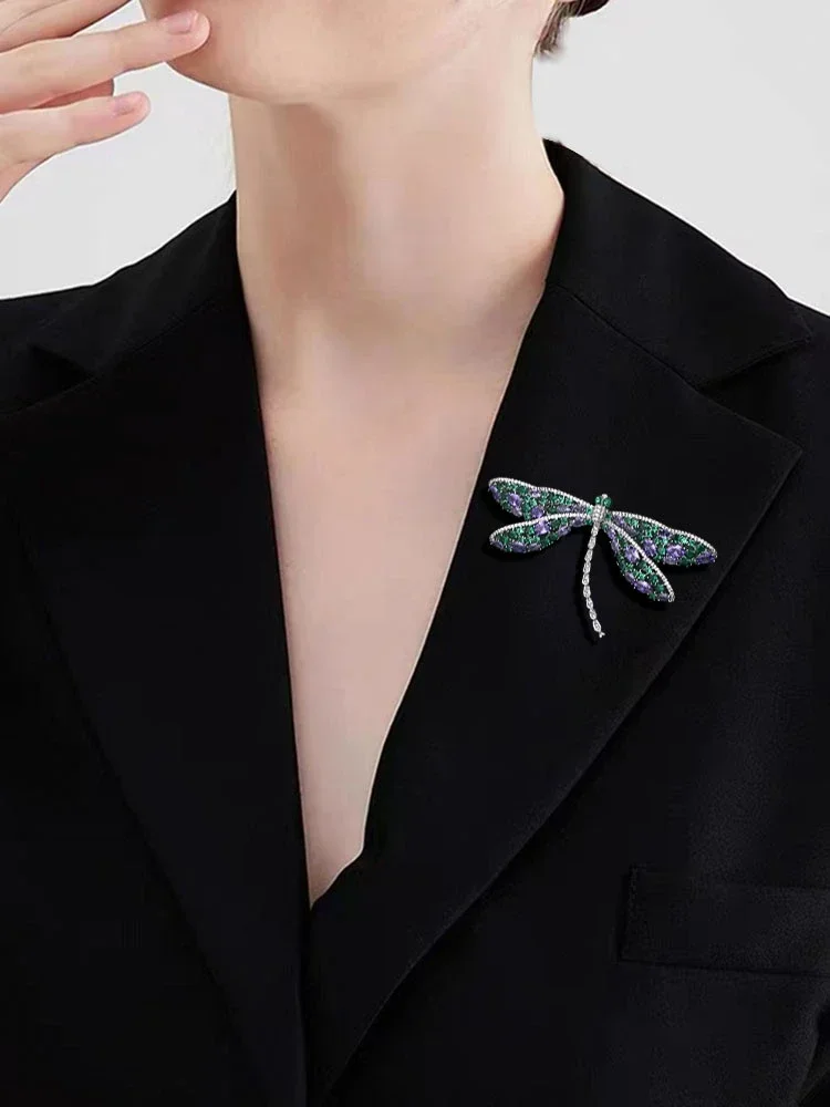 Brooch high-end female high-end color scheme niche luxury elegant atmosphere dragonfly corsage