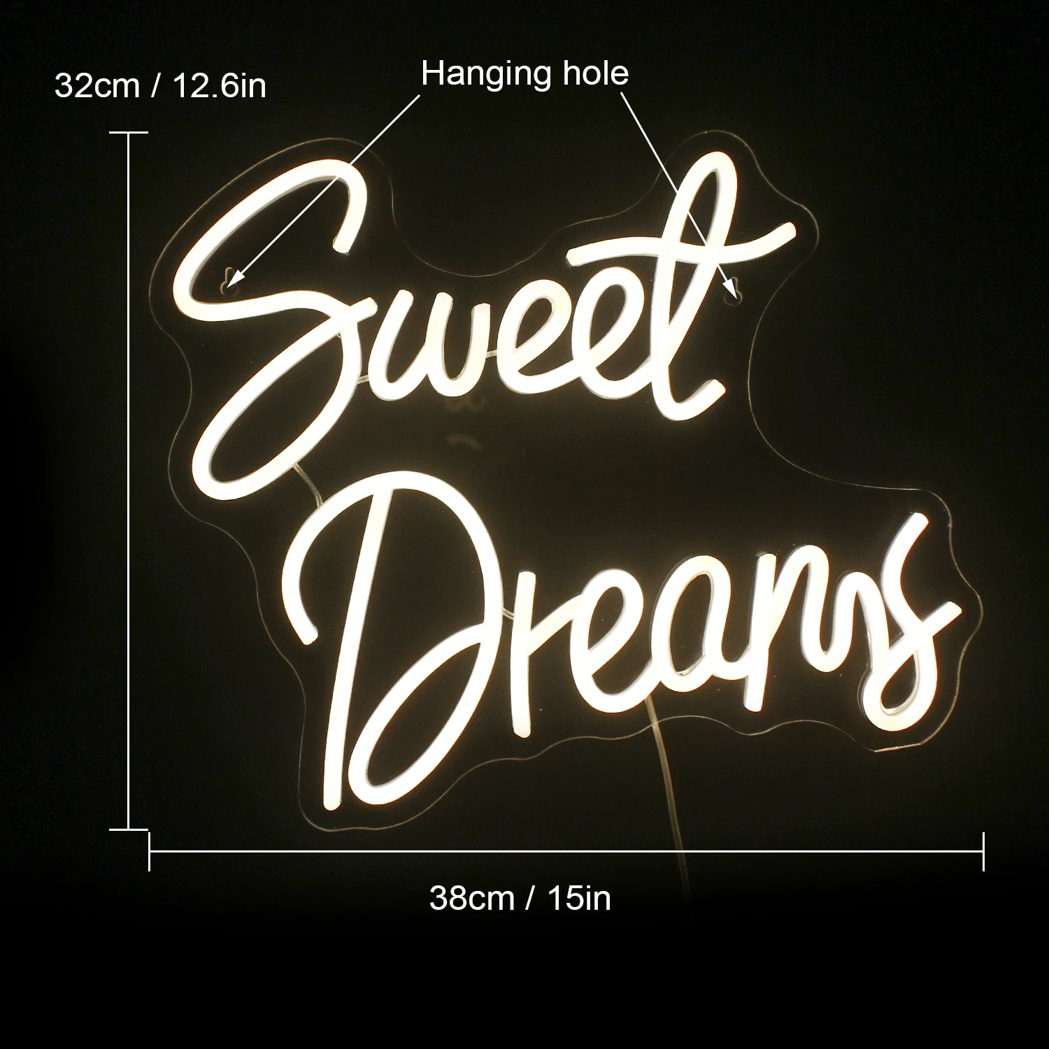 Sweet Dreams Neon Sign LED Lights Aesthetic Room Decoration For Home Bar Birthday Party Bedroom USB Powered Art Letter Wall Lamp