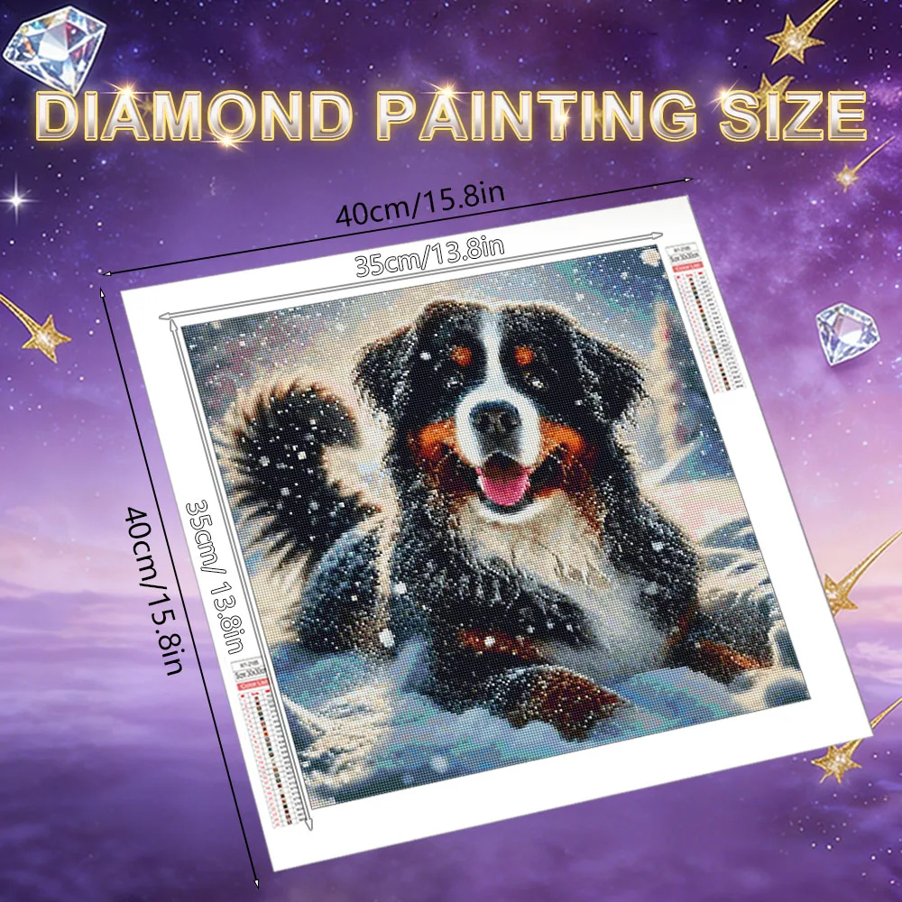 HUACAN Diamond Mosaic New Collection Dog Winter Animal 5d Diy Diamond Painting Resin Square Round Drill Wall Decoration