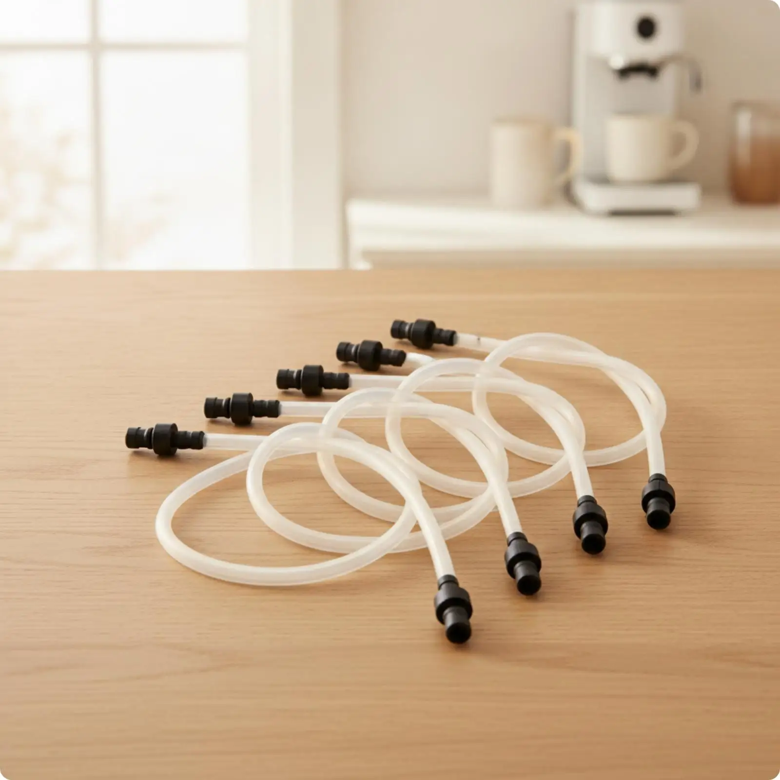 Transparent Silicone Milk Tube for Coffee Machine Replacement Part 38cm Food Grade Hose