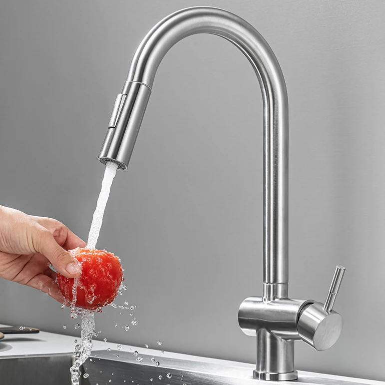 Hot Cold Digital Touch on Kitchen Faucets with Pull Down Kitchen Sink Mixer Tap Stainless Steel Sensor Touch Kitchen Faucet