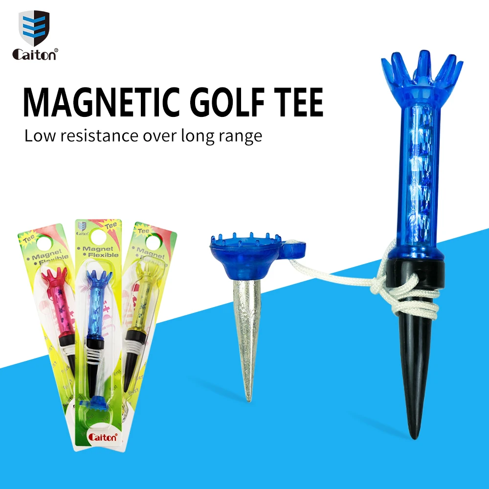 Caiton NEW Golf Tee,  80mm/3.15in, Metal Ball Stud, Magnetic Detachable Design, Durable Non-slip&Multicolor Optional