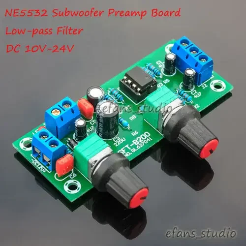 DC 10V 12V 24V NE5532 Subwoofer Pre-Amplifier Preamp Board Low-pass Filter Module