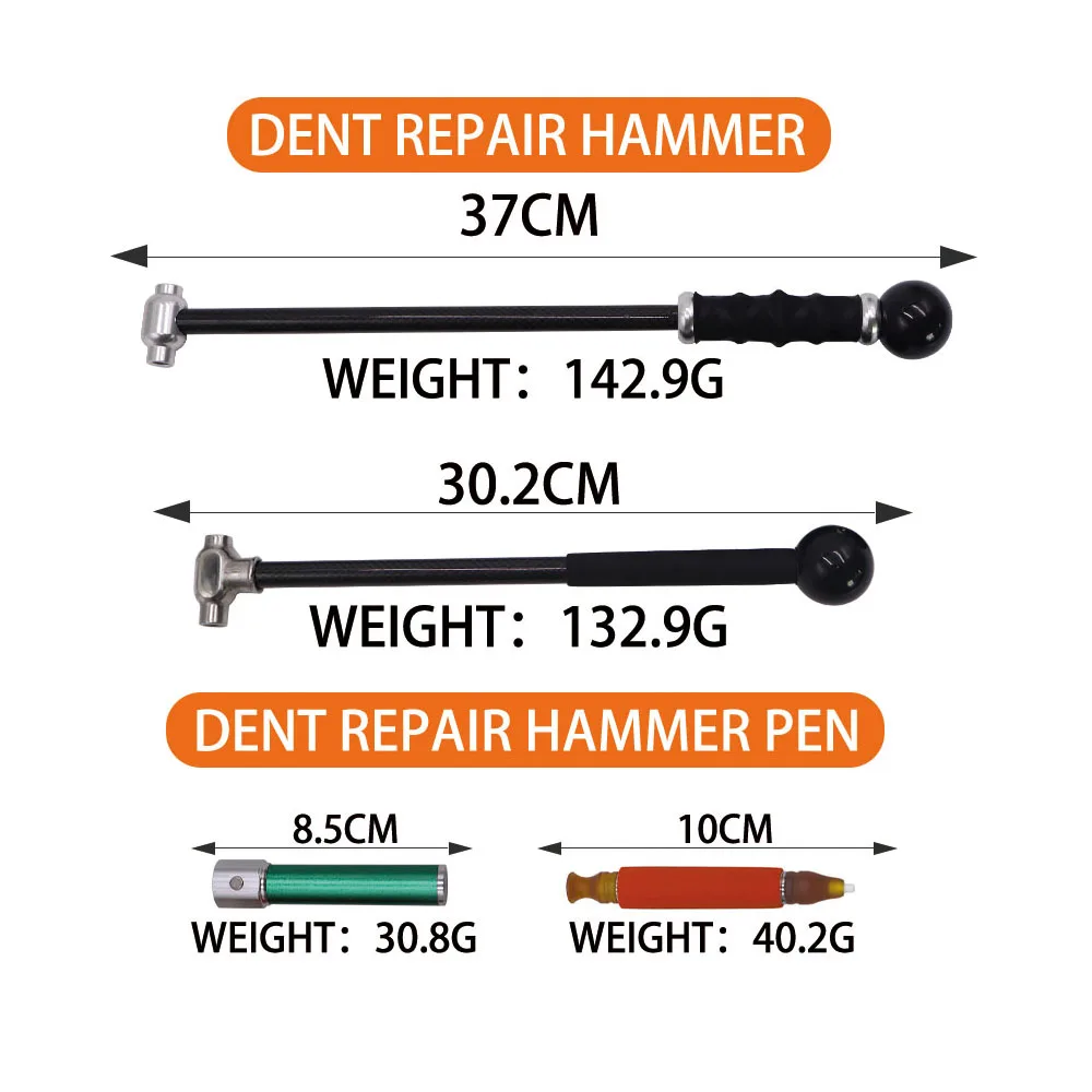 PDR Dent Knock Down Hammer Set Dual Carbon Fiber Tap Hammers Magnetic Dent Repair Pen 3 PDR Dent Knock Down Hammer Set Dual Carbon Fiber Tap Hammers Magnetic Dent Repair Pen 3