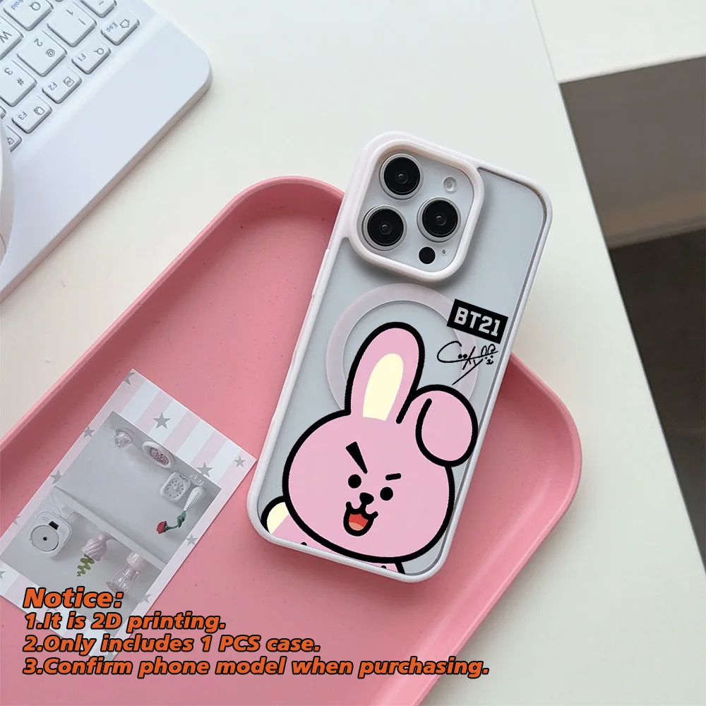 Cartoon Design-BT21 Phone Cases for iPhone 18 17 17e 16e 16 15 14 13 12 11 Air Pro Max Plus Clear Magnetic Acrylic Back Cover - view 6