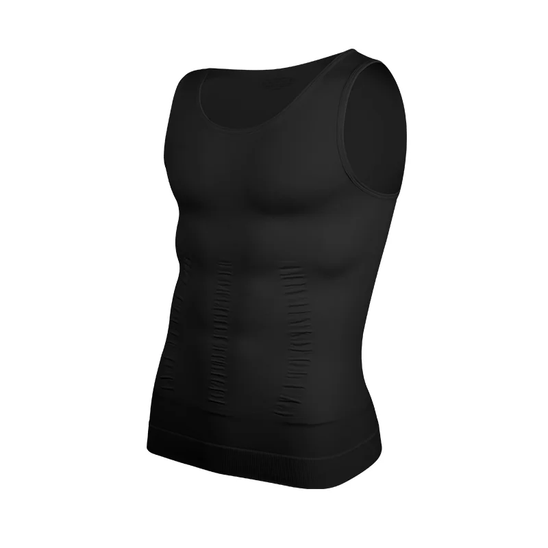 Men Compression Vest Sleeveless Shapewear Solid Slimming Body Shaper Shirt Gym Workout Corset Tummy Control Abs Abdomen Tank Top image 3