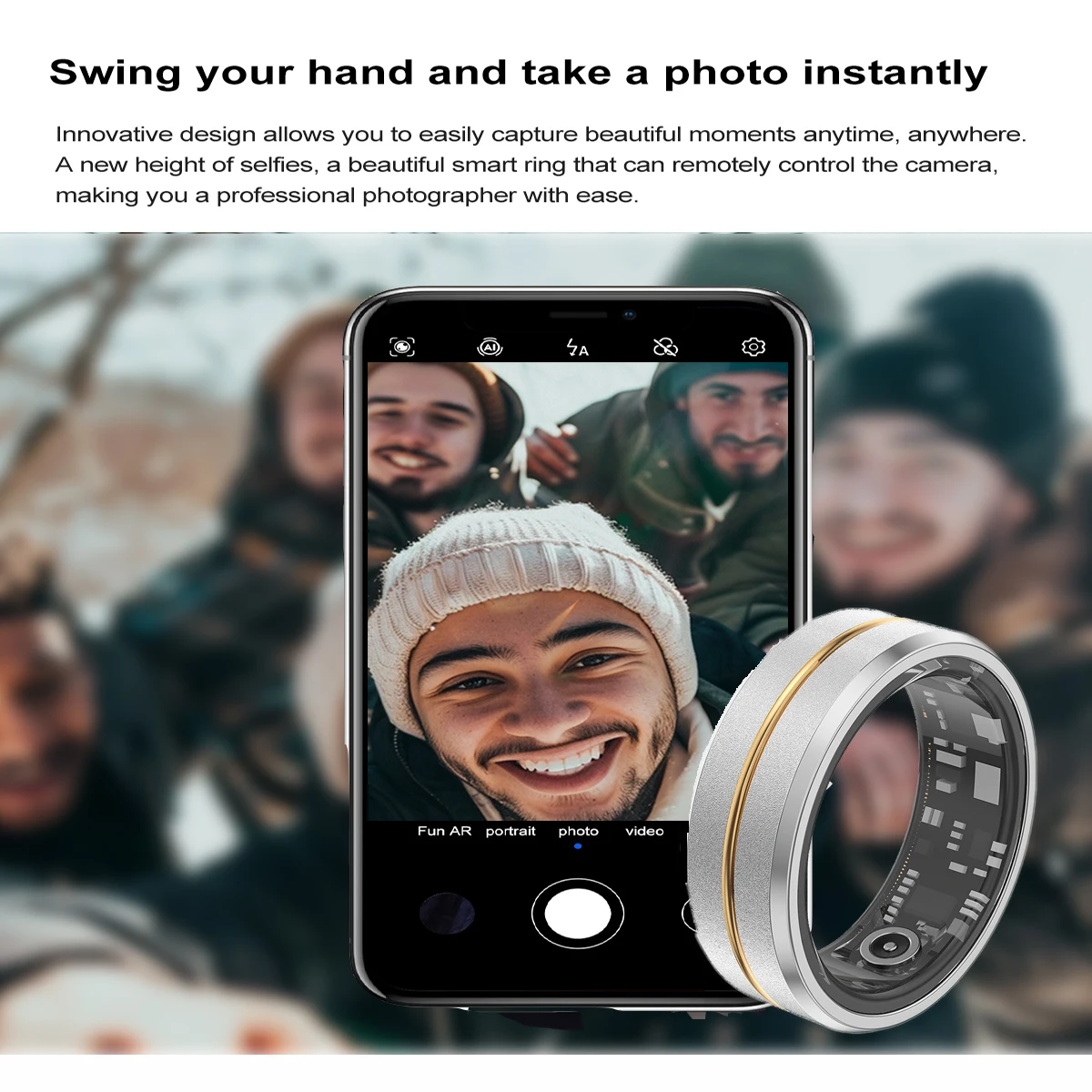 New Smart Ring 2024 Health Detection Heart Rate Blood Oxygen Sleep Recording Sports Tracker 5ATM IP68 Waterproof For Android IOS