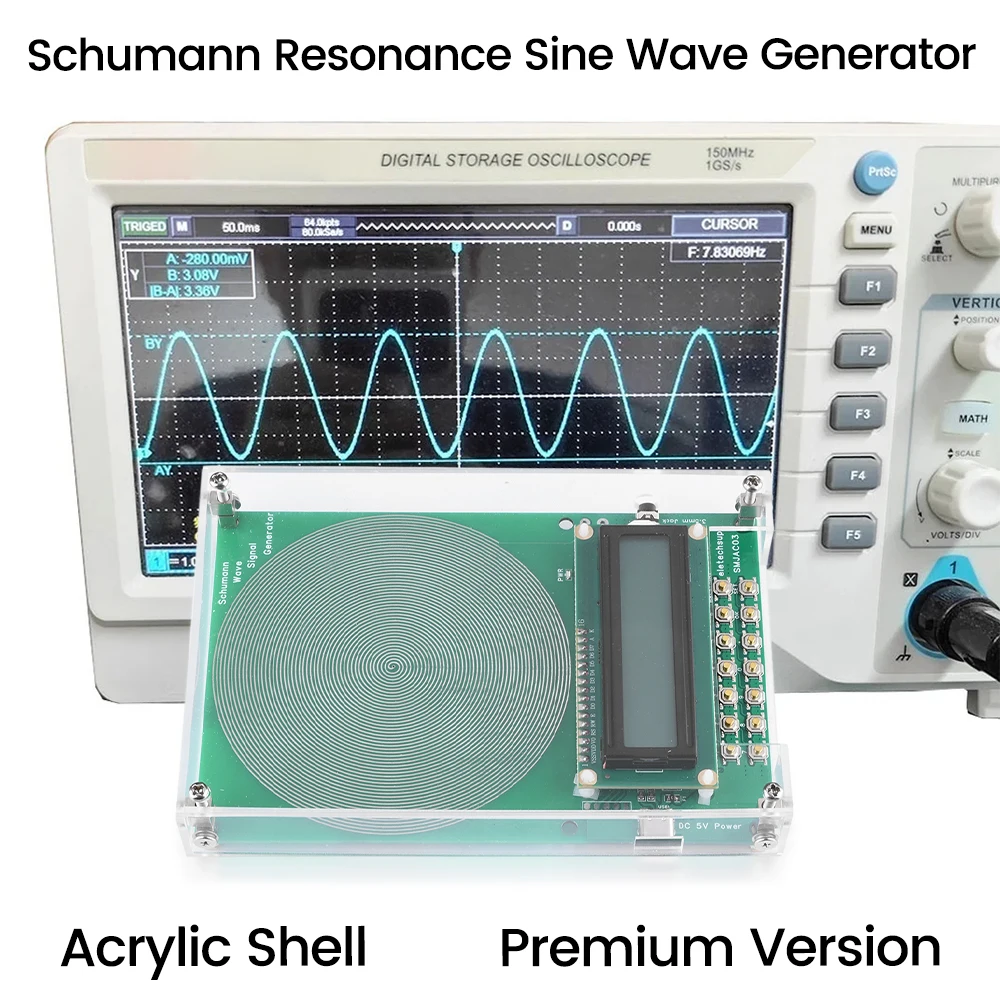 7.83Hz Schumann Wave Generator With Acrylic Shell Pure Sine Frequency Adjustable Signal Generator 0.01H-100KH Pure Sine Wave