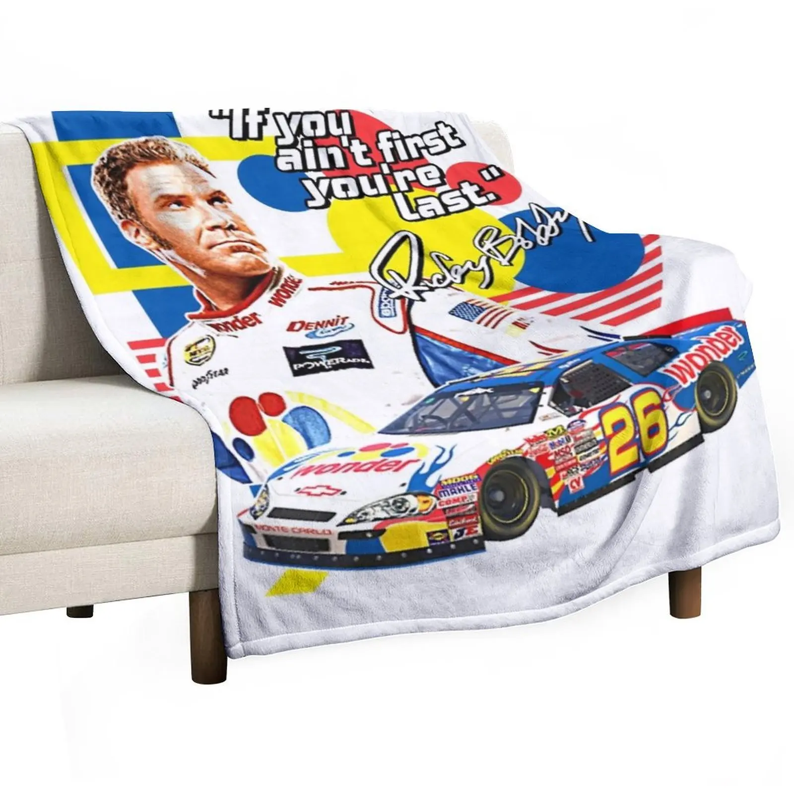 If You Ain't First You're Last Racing Design Throw Blanket valentine gift ideas Fashion Sofas Blankets