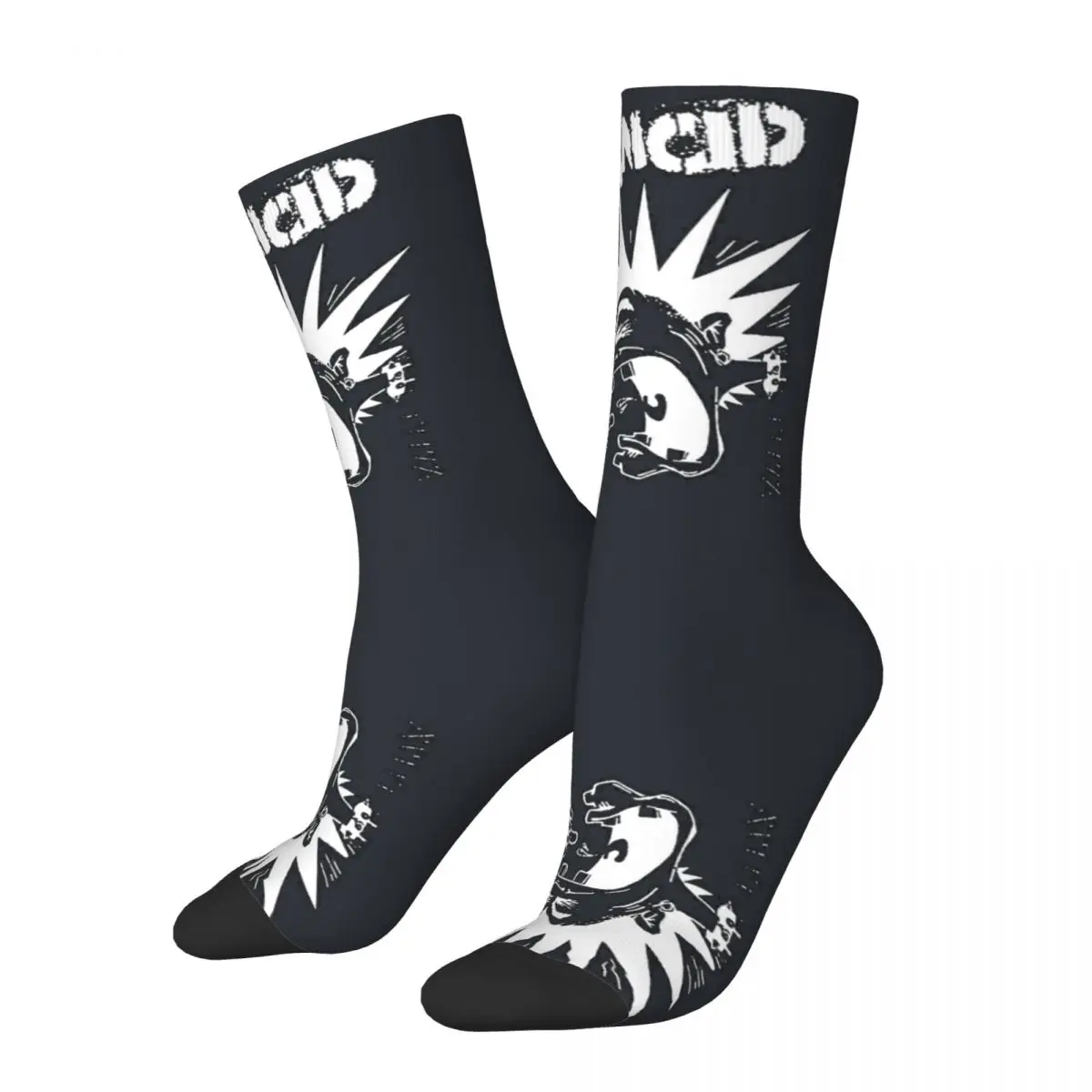 Happy Rancid Graphic Men's Socks Vintage R-Rancid Rock Band Hip Hop Novelty Casual Crew Crazy Sock Gift Printed official-website