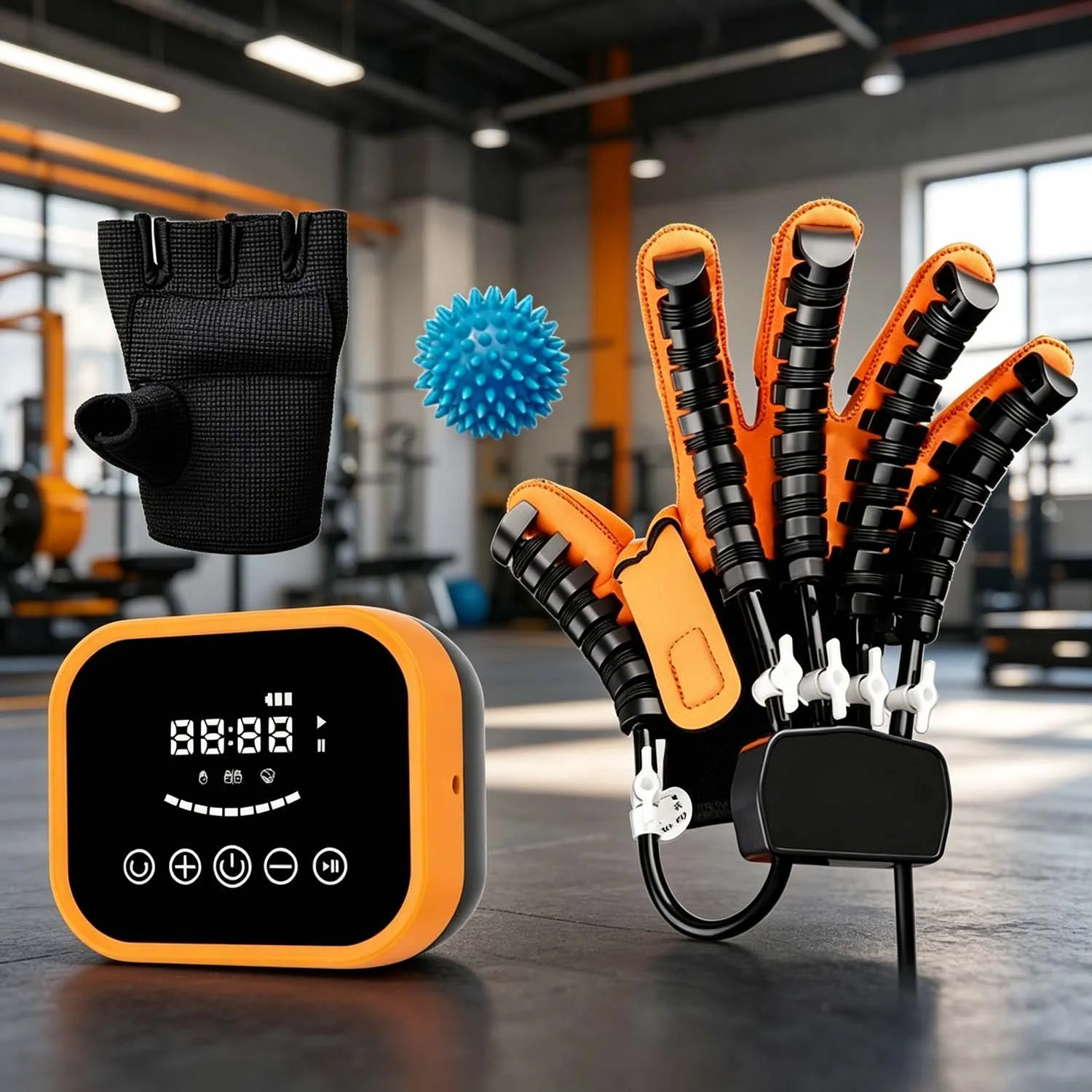 Guantes Robóticos de Rehabilitación USB para Mano Izquierda y Derecha, Dispositivo de Ejercicio para Dedos con Pulsera, Equipo de Terapia para Hemiplejia Cerebral