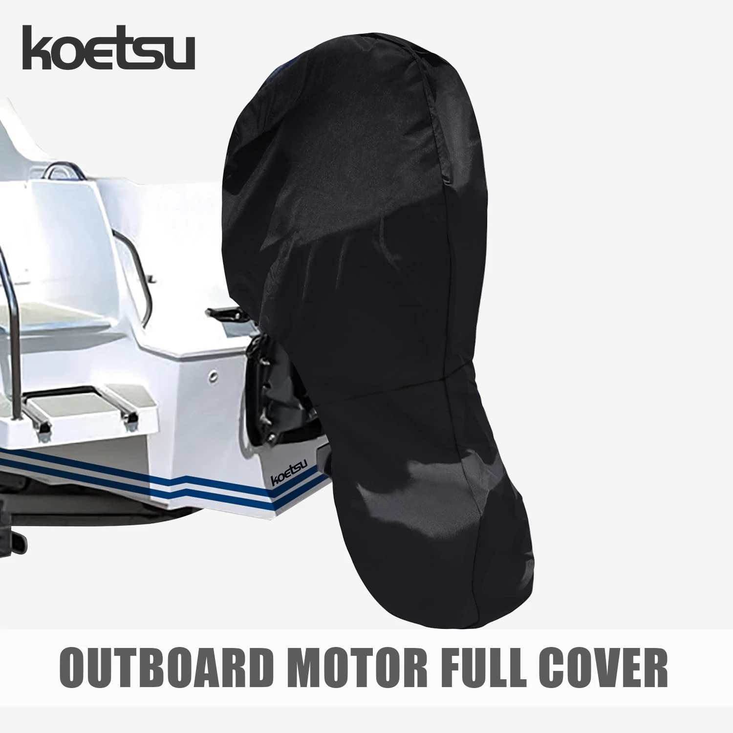 KOETSU thickened outboard hood 420D Oxford cloth material black marine engine hood suitable for yacht engines and marine engines