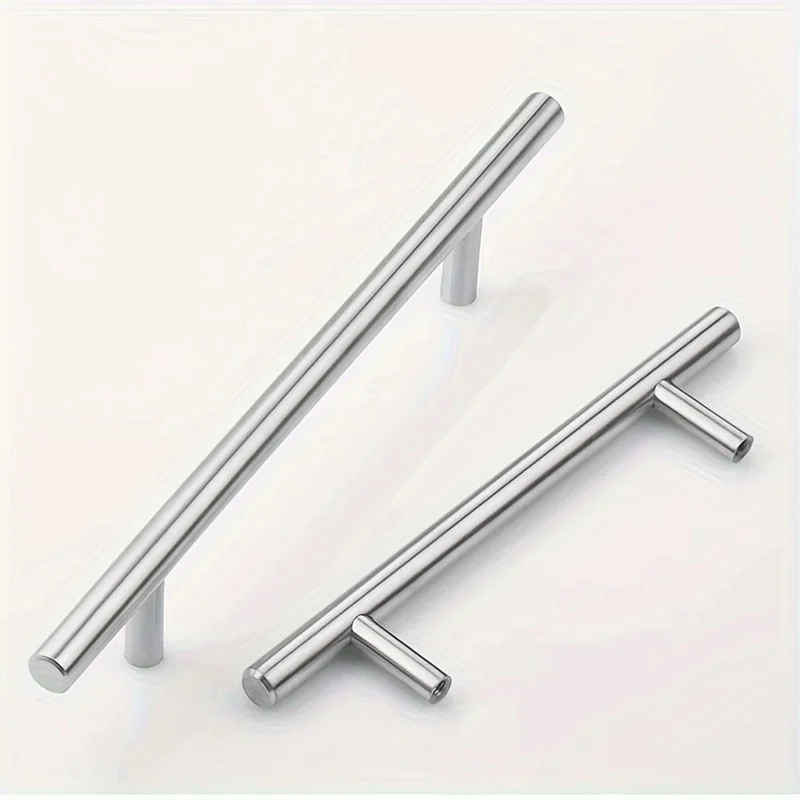 12 Buah Tarikan Kabinet Baja Tahan Karat Modern Desain Lengkungan Modern Laci Furnitur Logam Disikat Pegangan Batang Tarik Perangkat Keras