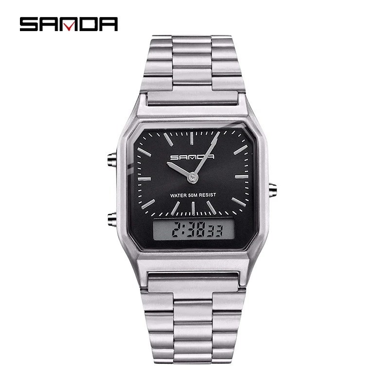 SANDA 747 2023 Hot Sell Digital Watch Classic Business Men Women Wristwatch Special Multifunctional Analog Electronic Dial Gifts