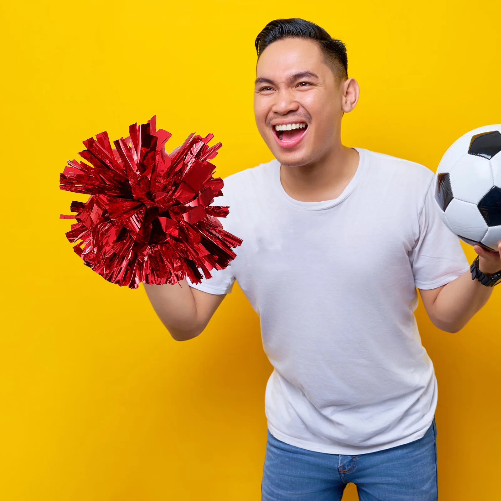 

4pcs Cheerleading Pompoms Elegant Lightweight Cheerleader Hand Flowers Vibrant Durable for Competition School Sports Events