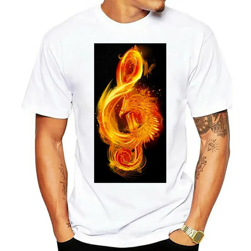 2024 Fabulous Design Music Reborn Phoenix Note Printed Men T-shirt High Quality Cotton Tees & Tops Hot Sale