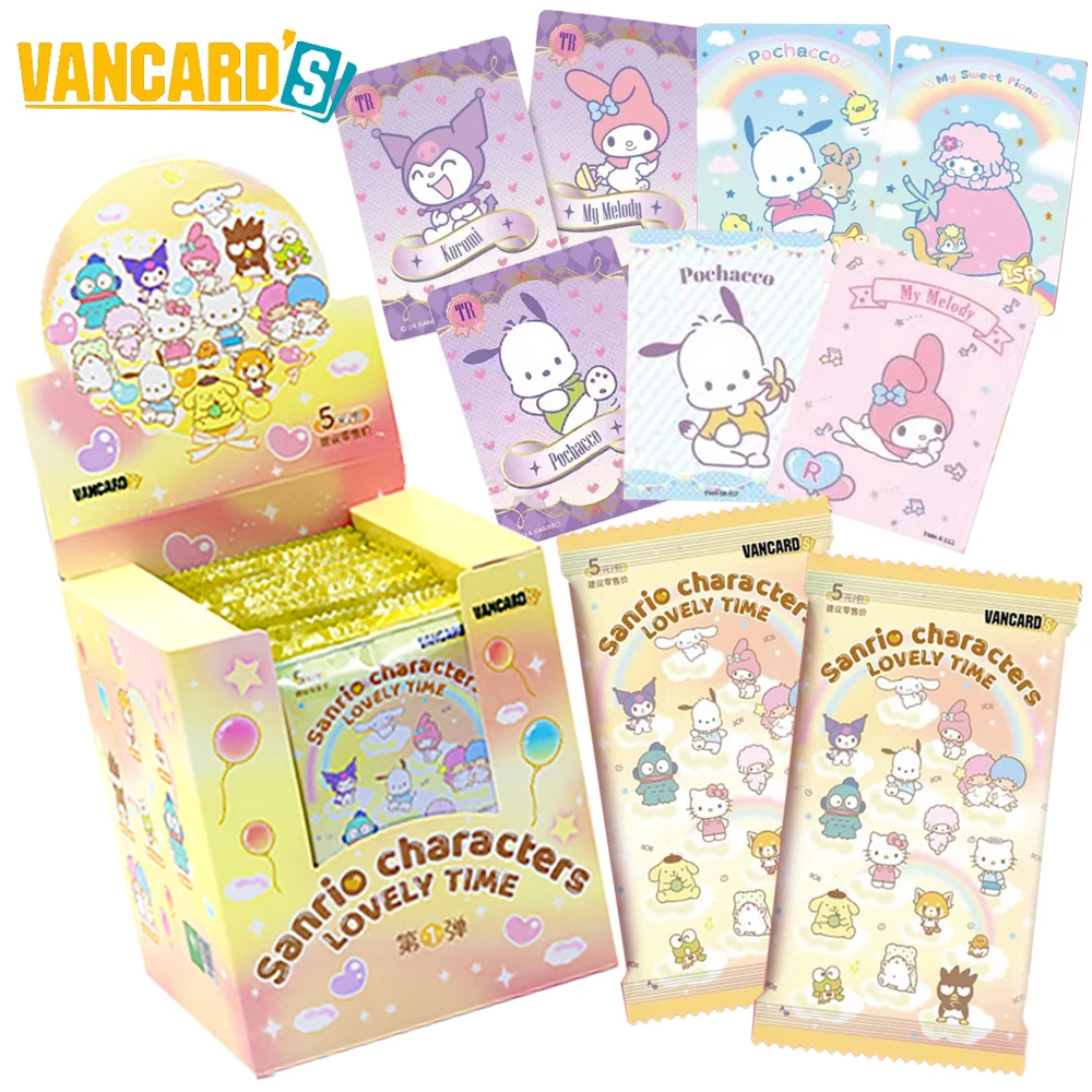 

New VANCARD'S Original Sanrio Collection Cards Birthday Popular Gifts Cute Shining Star Family Rare Character Cards Funny Toys
