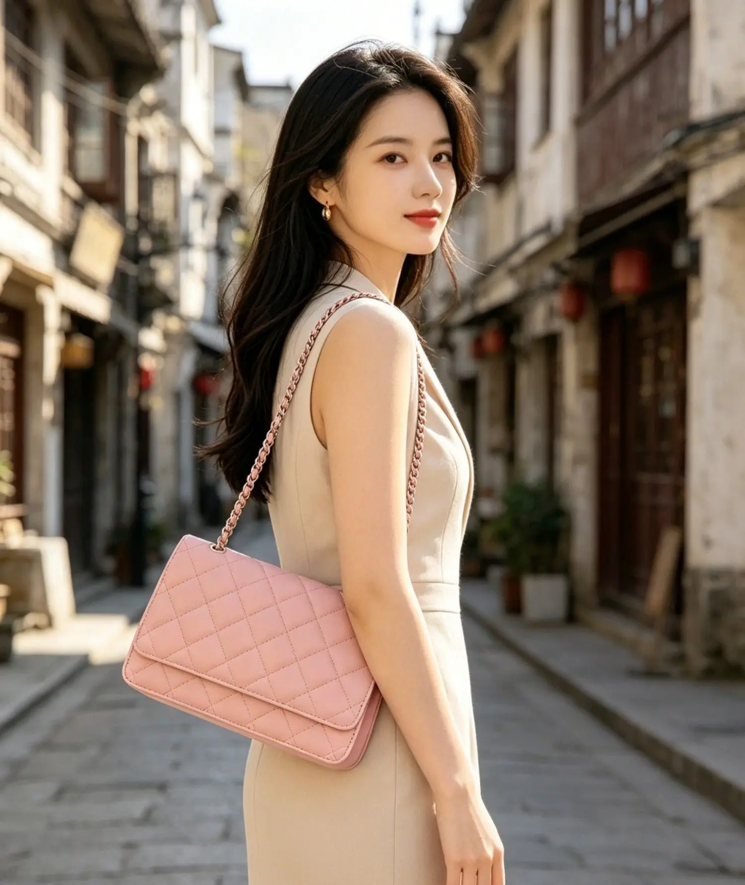 

Розовая стеганая сумка-кроссбоди во французском стиле для женщин, элегантная сумка через плечо с клапаном, модная сумочка для повседневного использования и путешествий