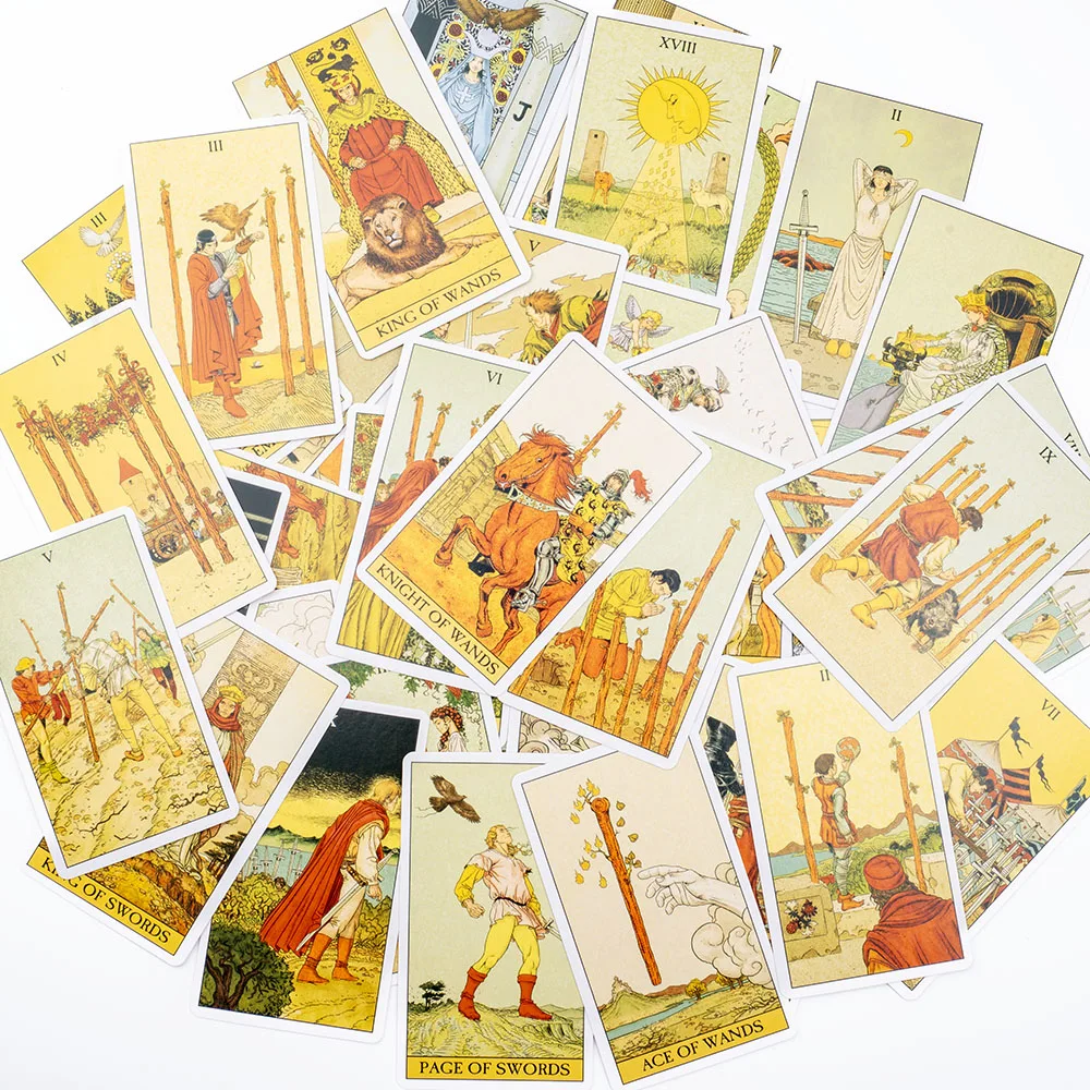 Before Tarot 78 Card Deck 10.4*6.1cm for Beginners Traditional Images Oracle Deck Divination Board Game Tarot Entertainment