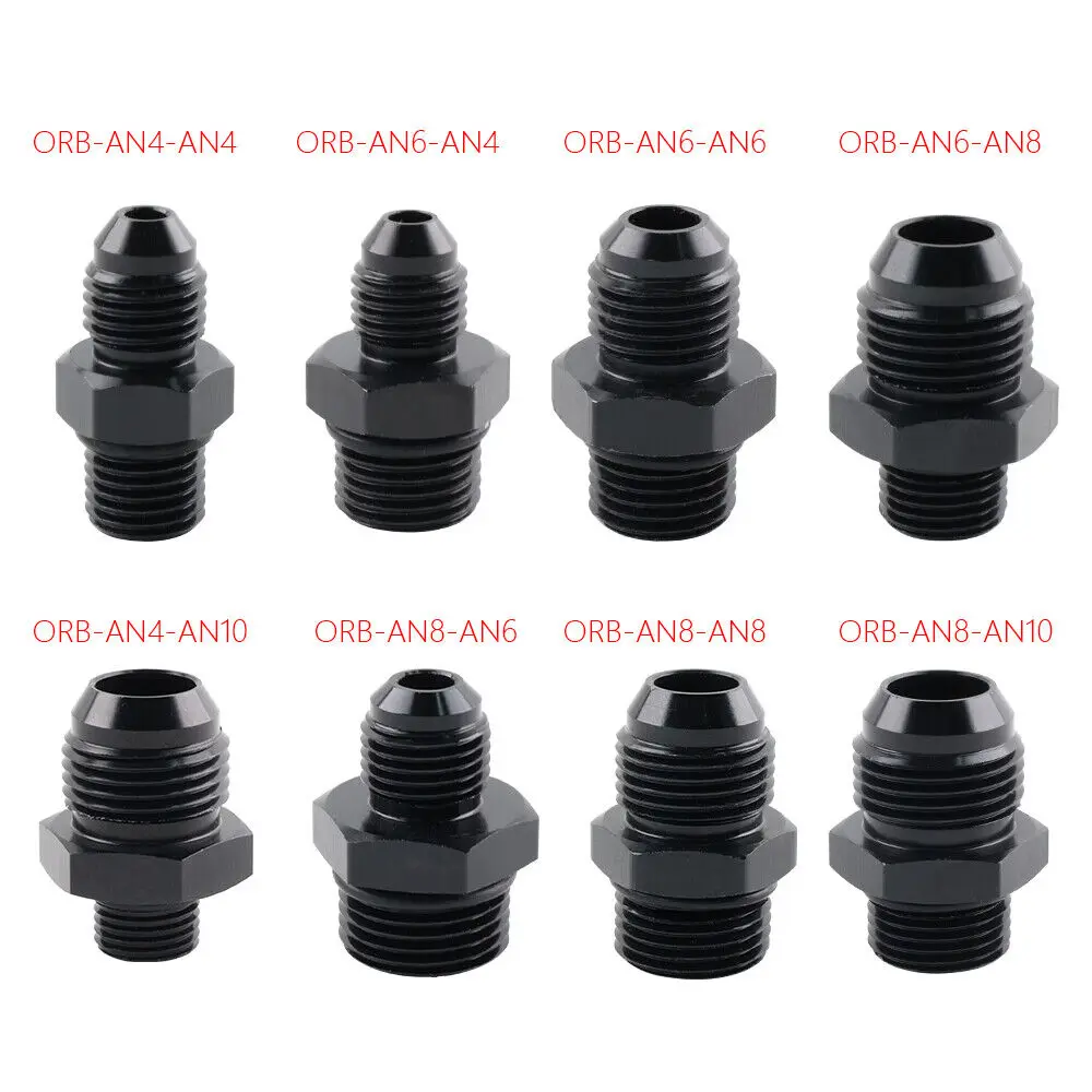 

AN4 AN6 AN8 AN10 AN12 AN16 ORB Fuel Line Hose Fitting Male Adapter AN to AN w/ O-Ring