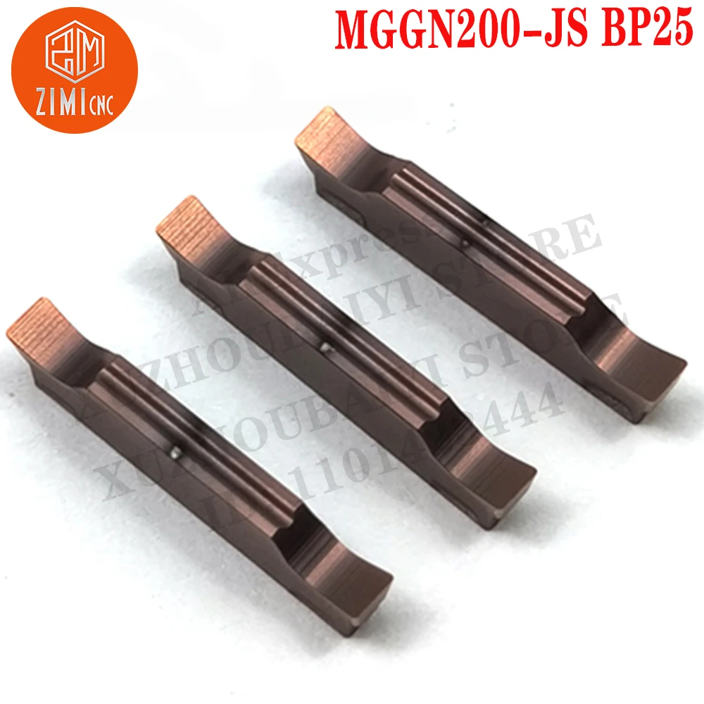 MGGN200-JS BP25 MGGN 200 carbide Grooving Inserts metal CNC Tool slotted insert Quick Chip External Holder Cutting Tools Turning