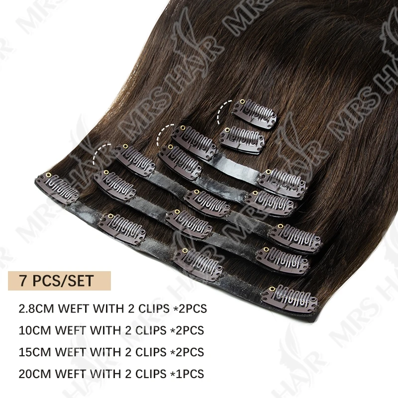 Clip invisibile in PU nell'estensione Trama del nastro iniettato Trama del nastro sottile e morbido Capelli umani 7 pezzi / set 12-24 pollici 100G 120G invisibile