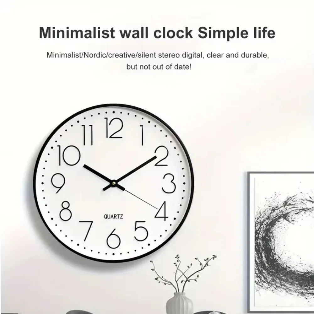 Minimalist 8 Inch Digital Wall Clock Silent Battery Operated Wall Mounted Clock Easy Read Numbers Hanging Clock For Home Decor
