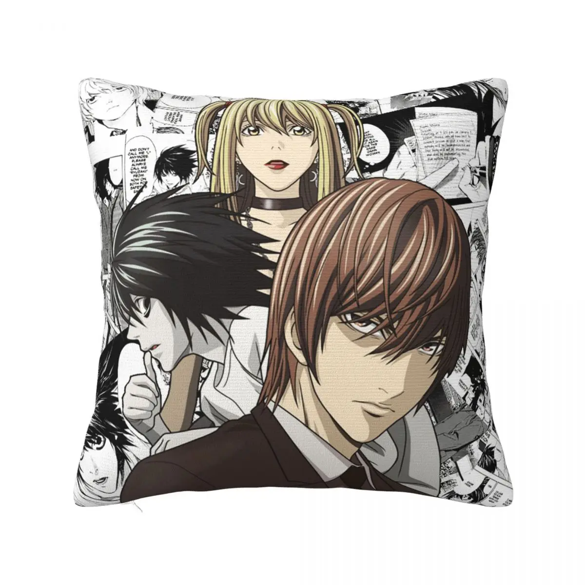 Death Note Shinigami Square Pillow Cases Anime Lawliet Light Yagami Cushion Cover  Throw Pillow Case Cover for Living Room 18