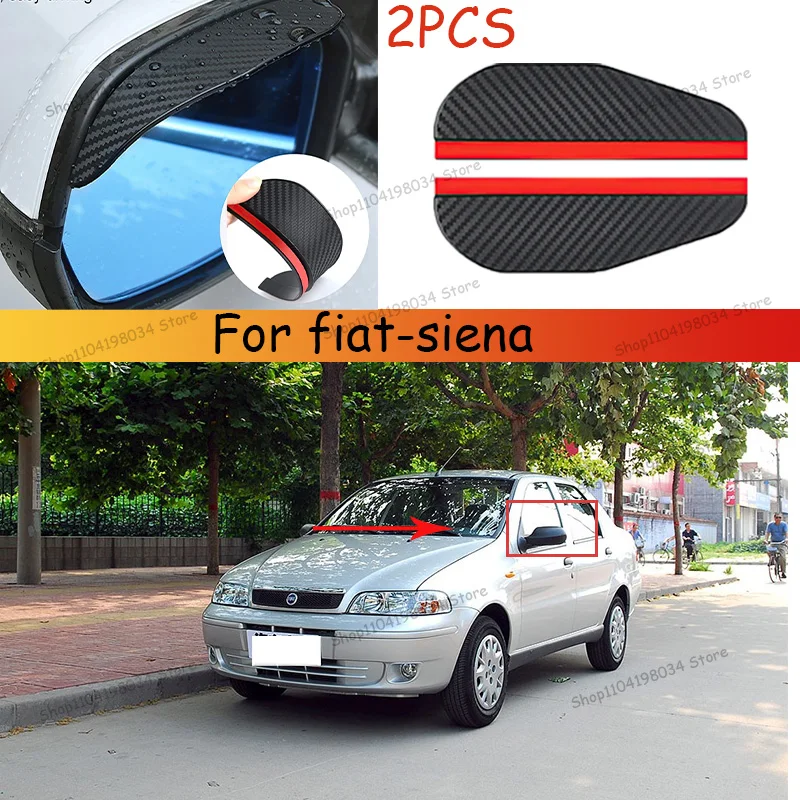 

For fiat-siena Car 2pcs Carbon Fiber Sun Visor Shade Cover Car Rearview Mirror Rain Eyebrow Protector Clear Vision for Rain Car