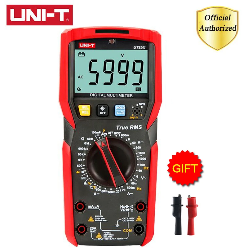 UNI-T UT89X UT89XD True RMS Tester multimetro digitale professionale NCV 20A corrente AC DC voltmetro Tester di resistenza di capacità