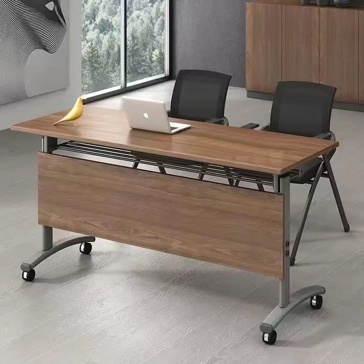 Folding Movable Splicing Training Table with Simple Pulley Design Multi-Functional Desk and Chair Combination for Classroom Use