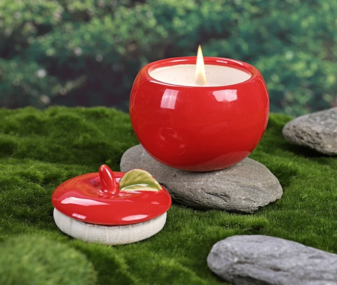 QQJYZY586I علبة التفاح الأحمر ملصق شمعة تايبي شمعة الروائح الأوروبية نمط جديد إبداع شخصي