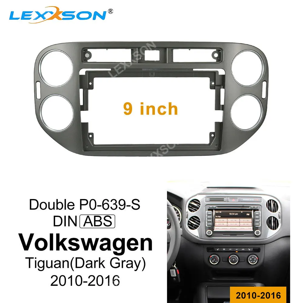 Car Facial Panel For Volkswagen Tiguan 2010-2016 1/2 Din Dash Installation Accessory 9 inch Car Fascia Radio DVD Frame